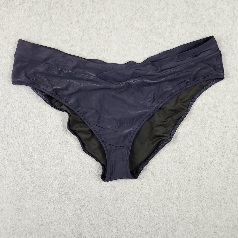 NWT J. Crew Swim Bottom Cross Front Bikini Size 2X Navy Blue BF171